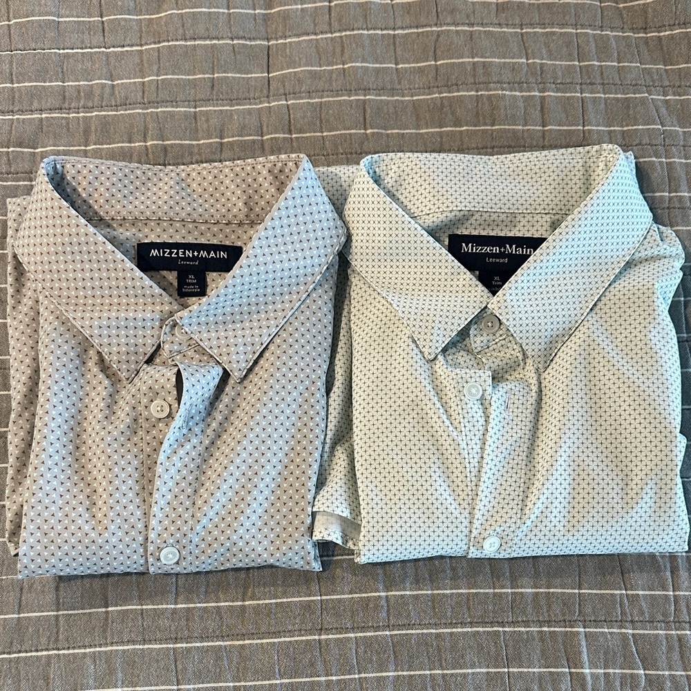 (2) Mizzen+Main Leeward Button Down Shirts - XL Trim